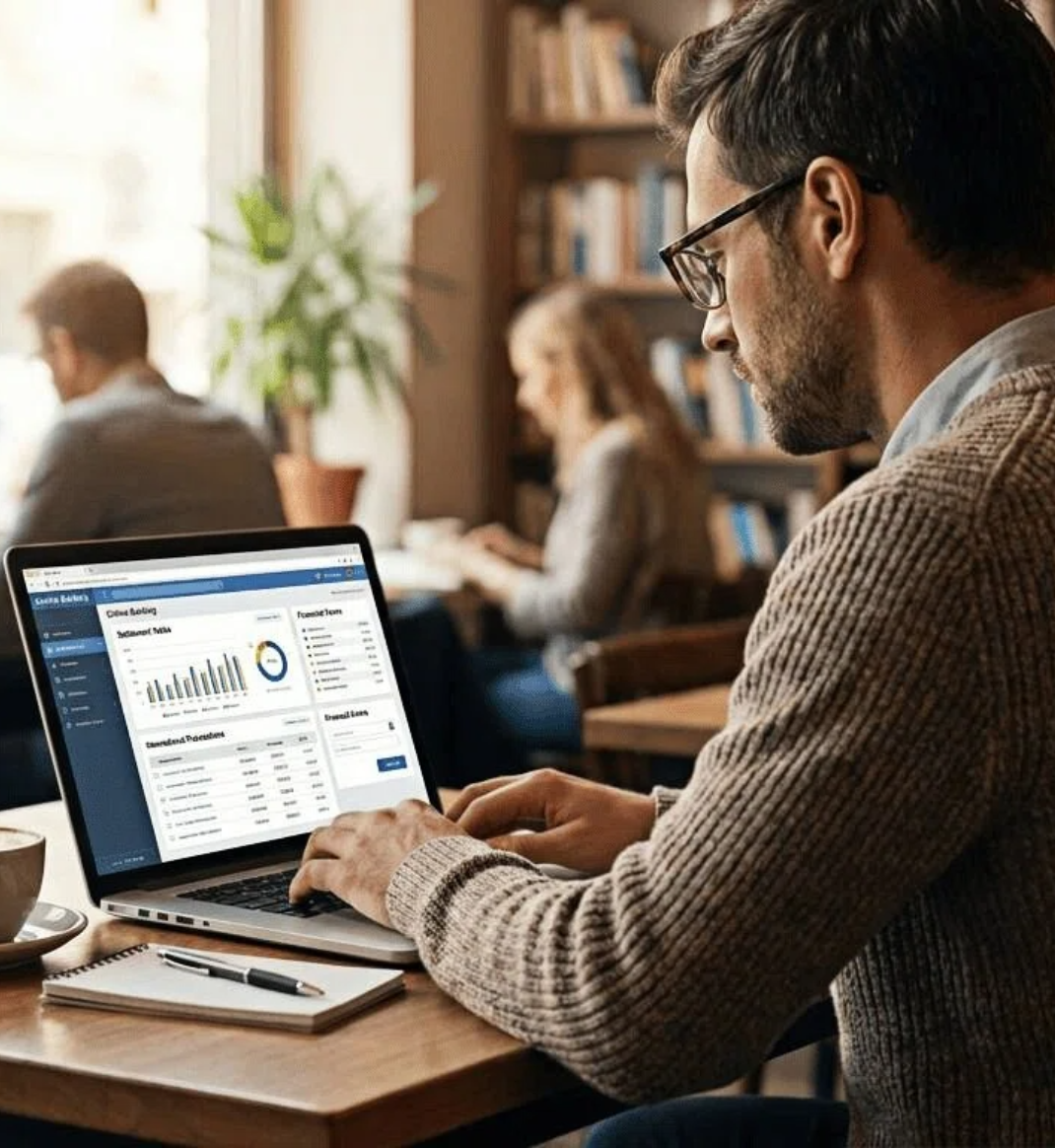 Ilustración de especialista en liquidación internacional